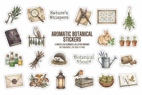 Download Aromatic Botanical Stickers - Botanical Collection